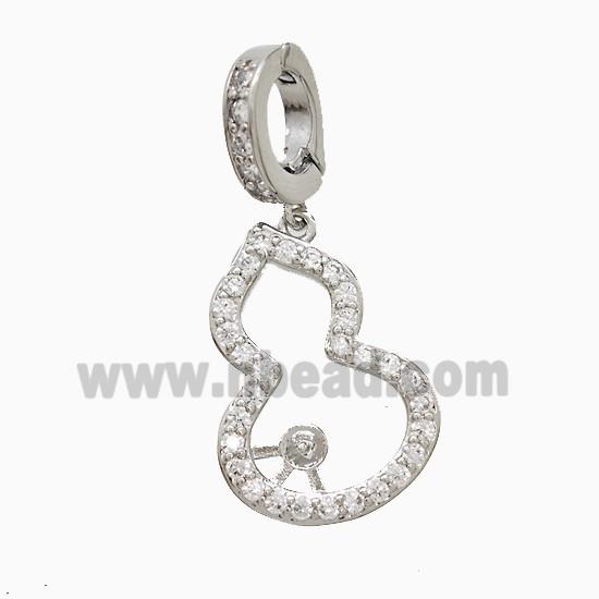 Copper Pendant Pave Zircon, Gold Plated