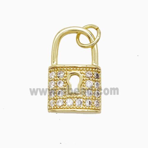 Copper Pendant Pave Zircon, Gold Plated