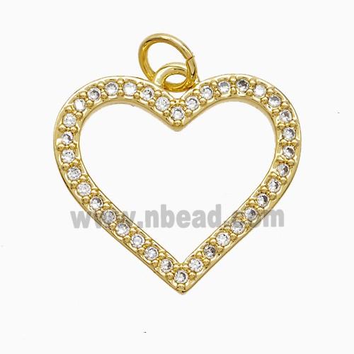 Copper Pendant Pave Zircon, Gold Plated