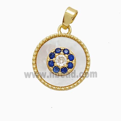 Copper Pendant Pave Zircon, Gold Plated