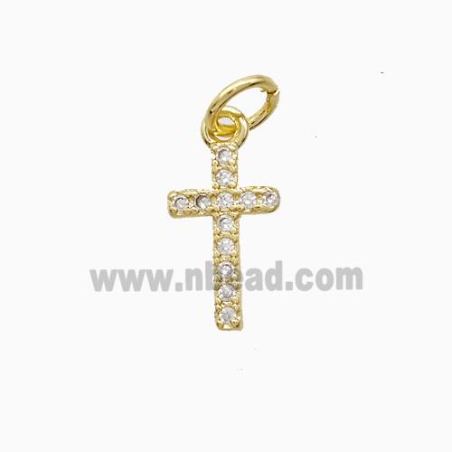 Copper Pendant Pave Zircon, Gold Plated