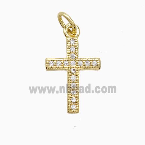 Copper Pendant Pave Zircon, Gold Plated