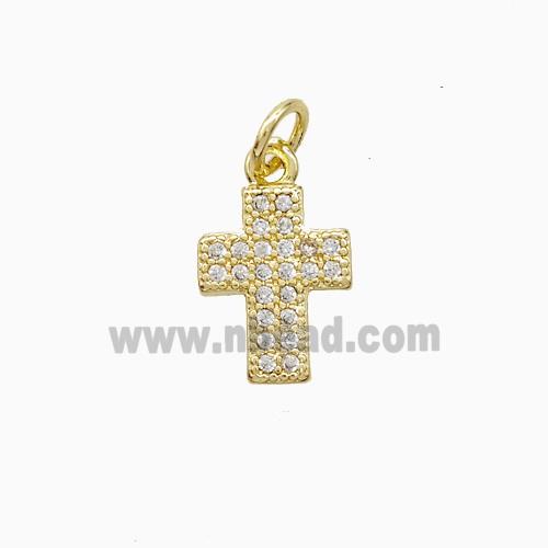 Copper Pendant Pave Zircon, Gold Plated