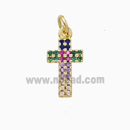 Copper Pendant Pave Zircon, Gold Plated
