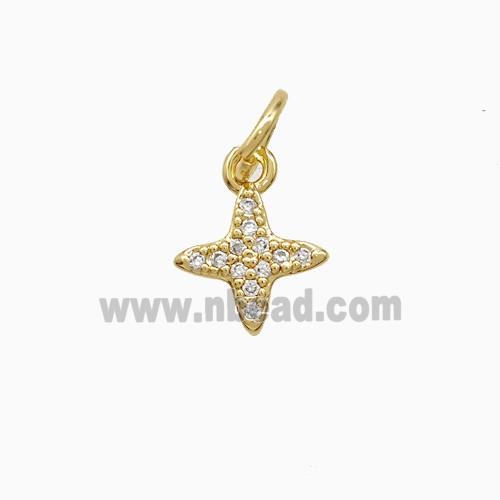 Copper Star Pendant Pave Zirconia 18K Gold Plated