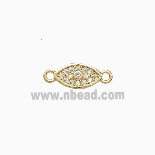 Copper Eye Connector Pave Zirconia 18K Gold Plated