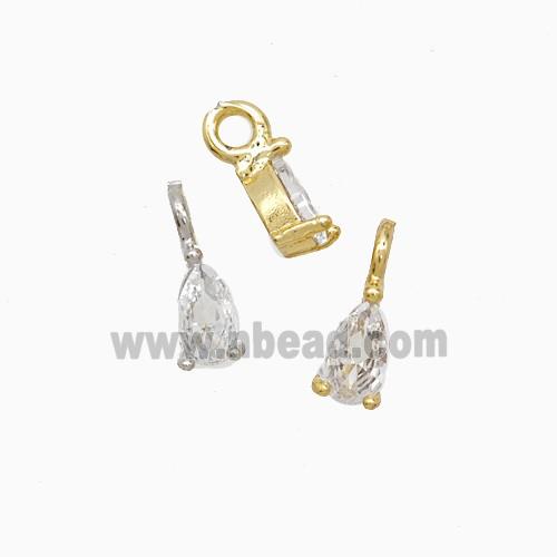 Copper Pendant Pave Zircon, Gold Plated