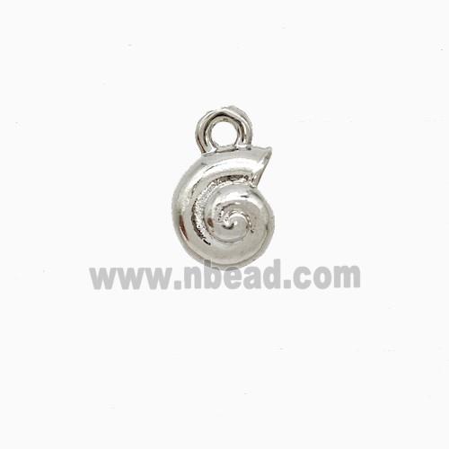 Copper Spiral Shell Pendant Platinum Plated
