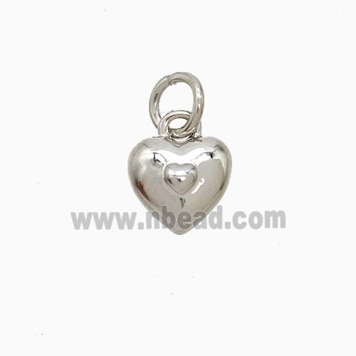 Copper Heart Pendant Platinum Plated