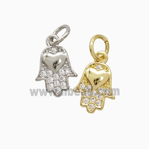Copper Pendant Pave Zircon, Gold Plated