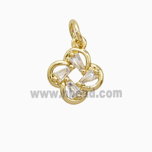 Copper Pendant Pave Zircon, Gold Plated