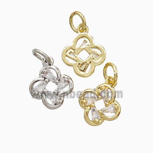 Copper Pendant Pave Zircon, Gold Plated