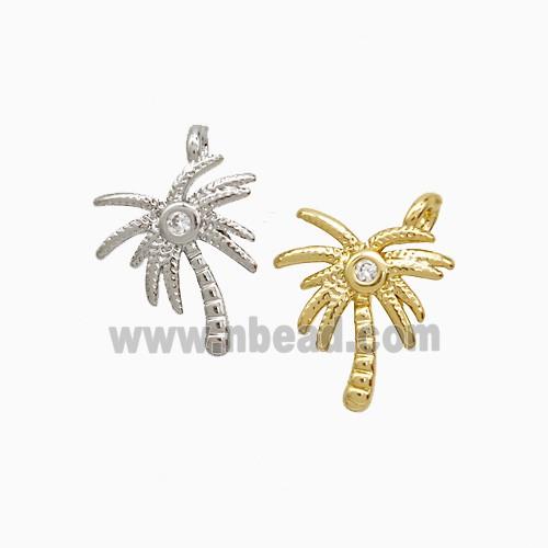 Copper Pendant Pave Zircon, Gold Plated
