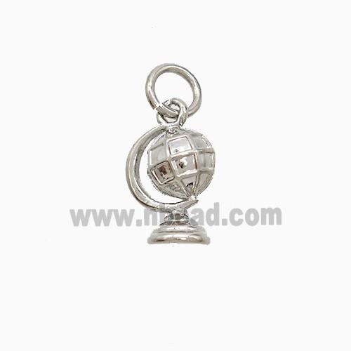 Copper Globe Pendant Platinum Plated