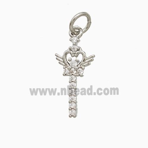 Copper Pendant Pave Zircon, Gold Plated