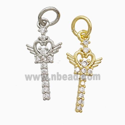 Copper Pendant Pave Zircon, Gold Plated