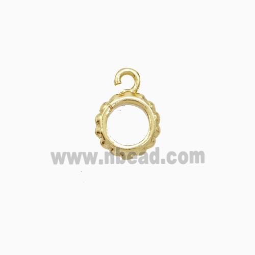 Copper Pendant Pave Zircon, Gold Plated