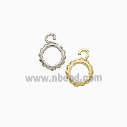 Copper Pendant Pave Zircon, Gold Plated