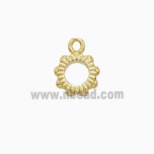 Copper Pendant Pave Zircon, Gold Plated
