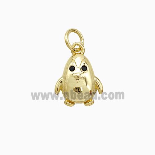Copper Pendant Pave Zircon, Gold Plated