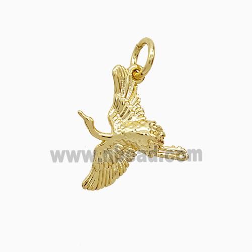 Copper Pendant Pave Zircon, Gold Plated