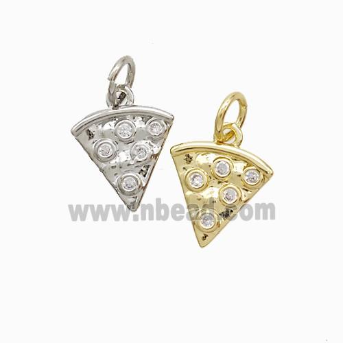Copper Pendant Pave Zircon, Gold Plated