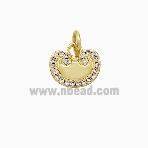 Copper Pendant Pave Zircon, Gold Plated
