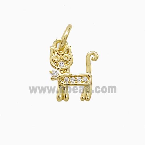 Copper Pendant Pave Zircon, Gold Plated