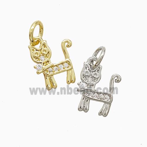Copper Pendant Pave Zircon, Gold Plated