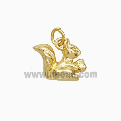 Copper Squirrel Pendant Gold Plated