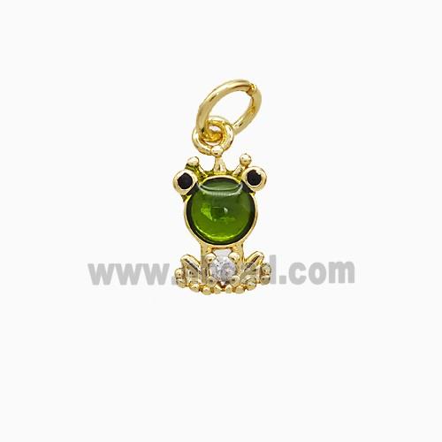Copper Pendant Pave Zircon, Gold Plated