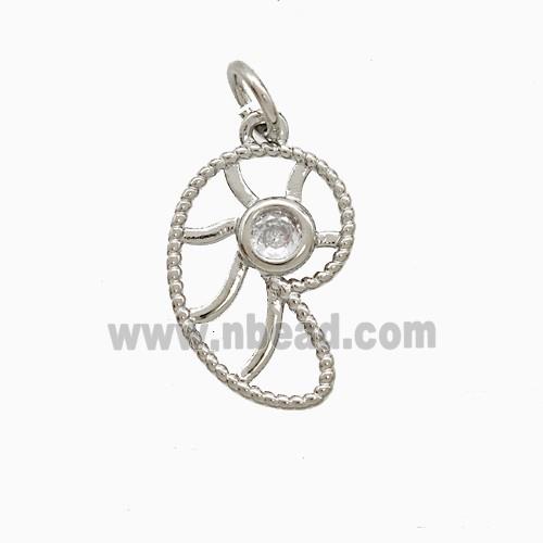 Copper Pendant Pave Zircon, Gold Plated