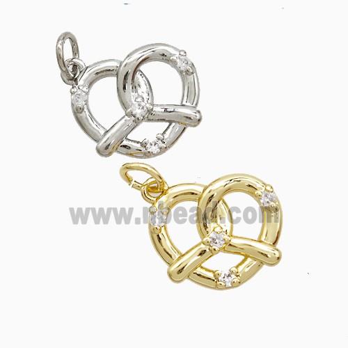 Copper Pendant Pave Zircon, Gold Plated