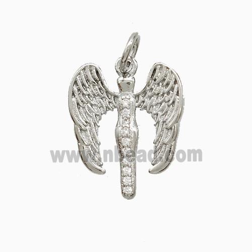 Copper Pendant Pave Zircon, Gold Plated