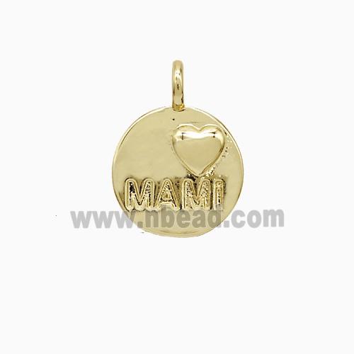 Copper MAMI Heart Pendant Gold Plated