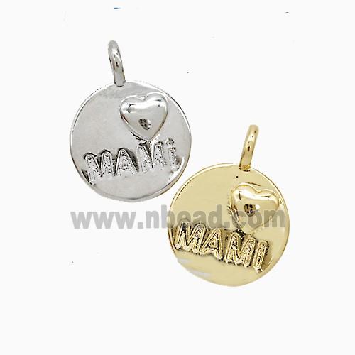 Copper Pendant Pave Zircon, Gold Plated