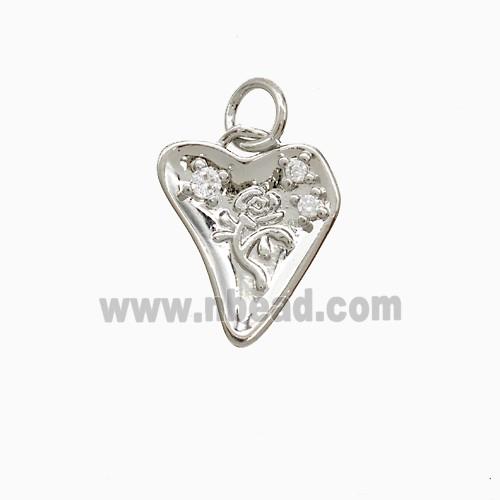 Copper Pendant Pave Zircon, Gold Plated