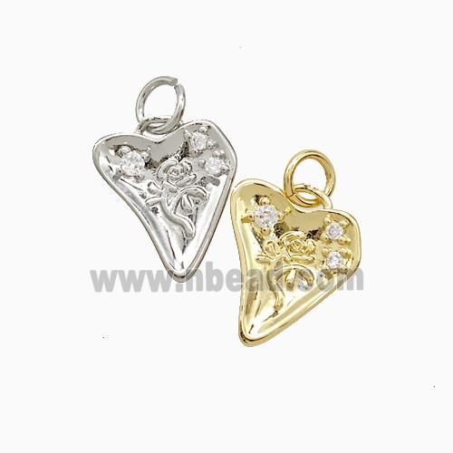 Copper Pendant Pave Zircon, Gold Plated