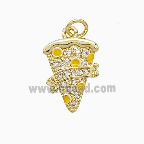 Copper Pendant Pave Zircon, Gold Plated