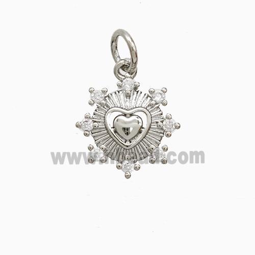 Copper Pendant Pave Zircon, Gold Plated