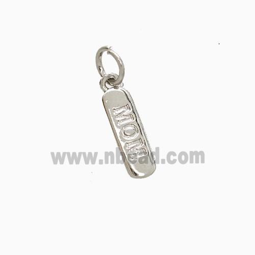Copper MOM Pendant Stick Platinum Plated