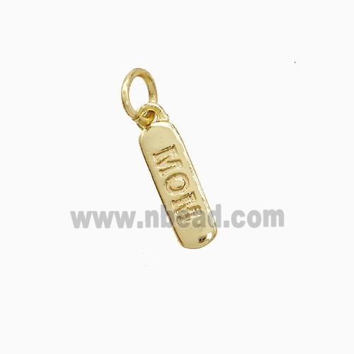 Copper Pendant Pave Zircon, Gold Plated