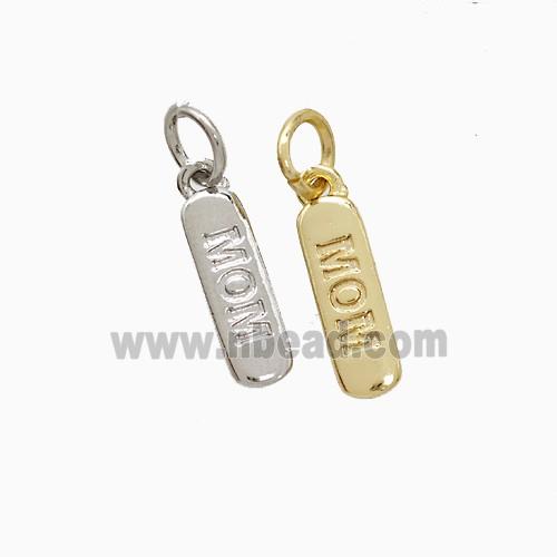 Copper Pendant Pave Zircon, Gold Plated