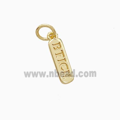 Copper Pendant Pave Zircon, Gold Plated