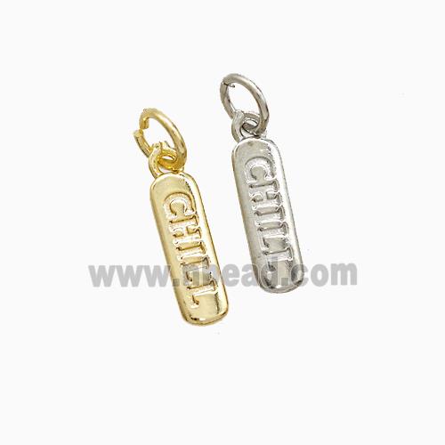 Copper Pendant Pave Zircon, Gold Plated