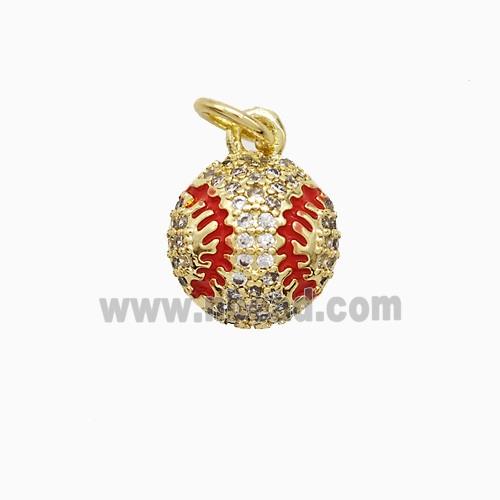 Copper Pendant Pave Zircon, Gold Plated