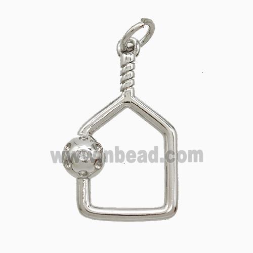 Copper Pendant Pave Zircon, Gold Plated