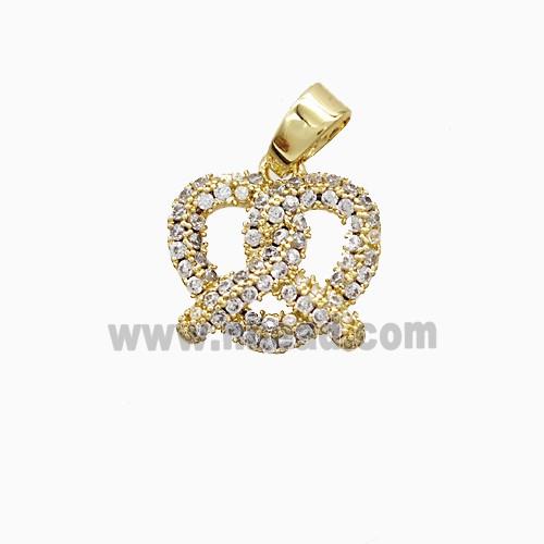 Copper Pendant Pave Zircon, Gold Plated