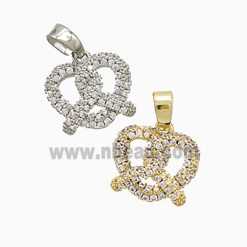 Copper Pendant Pave Zircon, Gold Plated