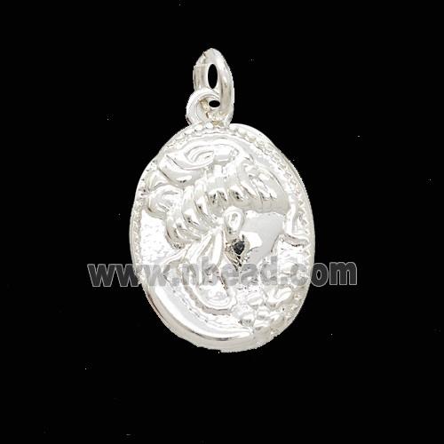Copper Pendant Pave Zircon, Gold Plated